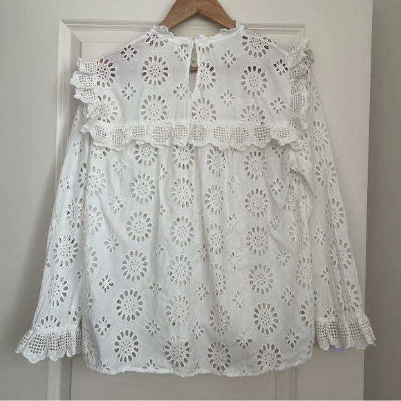 Zara eyelet blouse size M in off white color - Picture 10 of 15